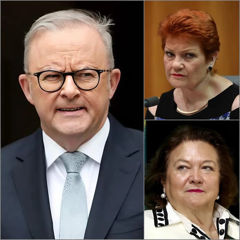 🚨 EXCLUSIVE: Anthony Albanese has sent shockwaves through Canberra, detonating a political firestorm after publicly branding Pauline Hanson a “puppet” of powerful financial elites. In an extraordinary escalation, the prime minister went further, invoking mining magnate Gina Rinehart as a symbol of money-fueled political influence, framing the clash as a battle over who truly pulls the strings in modern Australia. Albanese underscored what he described as a bitter irony: a politician who rose from modest beginnings now, in his telling, aligning herself with billionaires far removed from everyday voters. The accusation instantly transformed a simmering rivalry into open warfare. Within hours, Hanson fired back with a terse, chilling 15-word tweet that reframed the confrontation as more than personal animosity — casting it instead as a defining struggle over power, loyalty, and the future direction of Australian politics.