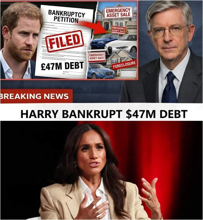 BREAKING: Harry’s BANKRUPTCY Filing LEAKED $47M Debt Triggers Urgent Asset Sale In an unprecedented financial disaster, Prince Harry has filed for Chapter 7 bankruptcy, revealing debts soaring to $47.3 million against assets of just $8.2 million. This emergency filing mandates immediate liquidation of all possessions, including the Montecito mansion, exposing years of fiscal mismanagement and signaling the collapse of the Sussex post-royal empire.
