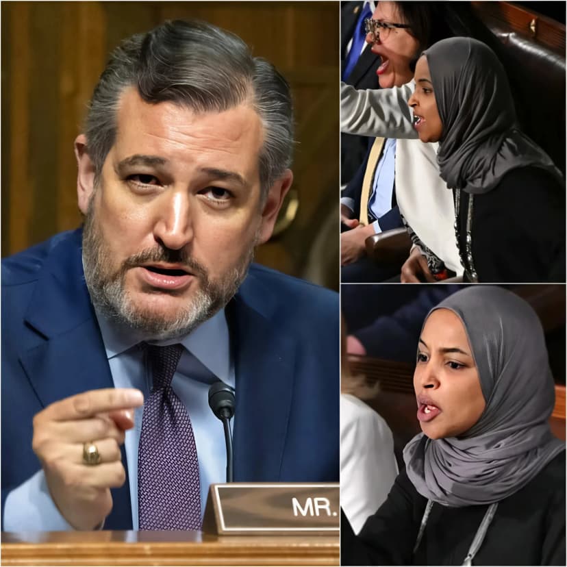 “Say one more insulting word about my community, you Texan, and I’ll make you regret it,” Ilhan Omar shouted from the Congressional seat, her voice trembling with anger, pointing directly at Ted Cruz. The Foreign Affairs Committee chamber fell silent as she attacked Cruz’s sarcastic remark about the “Somali community in Minnesota” during the debate on foreign aid and welfare fraud. Cruz smirked, leaning back comfortably in his chair, his voice even but sharp as a knife: “Ms. Omar, I’m just stating the facts based on the data. Billions of dollars of American taxpayers’ money are being misused in welfare programs in Minnesota – a figure nearly equal to Somalia’s GDP. And when I called it the ‘Mogadishu of the Midwest,’ I wasn’t insulting the community – I was pointing out the failures of the policies you and your party support.” Omar stood up suddenly, walked closer to the microphone, trying to maintain a confident tone: “You’re a fugitive from Canada who fled to avoid military service, then came here to claim to be the number one ‘patriot.’ You have no right to talk about anyone’s country!” Cruz remained unfazed. He slowly rose, Omar looked straight in the eye, and calmly delivered a message. Omar sat down, his face pale… and fell into a rare silence.