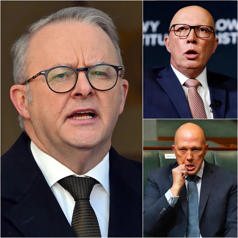 “Say one more stupid word, old friend, and I’ll embarrass you in front of the whole nation on national television,” Prime Minister Anthony Albanese roared from his seat in the House of Commons, his voice sharp as a blade. The chamber fell silent abruptly, all conversation cut short as he leaned forward, a thin, dangerous smile gracing his lips – a clear sign that he was ready to tear apart Opposition Leader Peter Dutton right there and then. But Dutton didn’t flinch. He stood up straight, staring into Albanese’s eyes with a cold, unwavering gaze. The tension was so high it seemed ready to explode at any moment. “You want to be humiliated?” Dutton replied in a chillingly calm voice, slowly walking to the microphone with an unhurried confidence. “Try to survive this statement.” A murmur spread through the House of Commons – a mixture of shock and apprehension. Albanese’s smile flickered for a moment before fading. Then Dutton delivered a powerful 13-word statement that brought the entire room to a breathless, deathly silence. In less than 30 seconds, the situation had completely reversed: Albanese seethed with rage, Dutton remained as calm as ice, and the entire House of Commons erupted in utter disbelief.