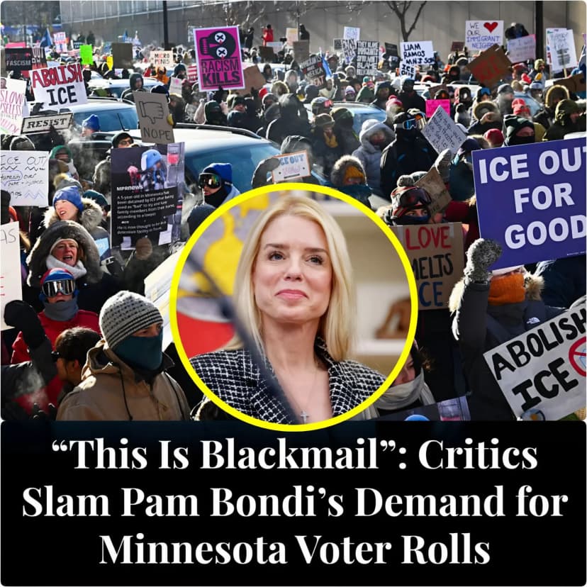 Critics Call Pam Bondi’s Voter Rolls Demand ‘Blackmail’ Amid Minnesota ICE Controversy