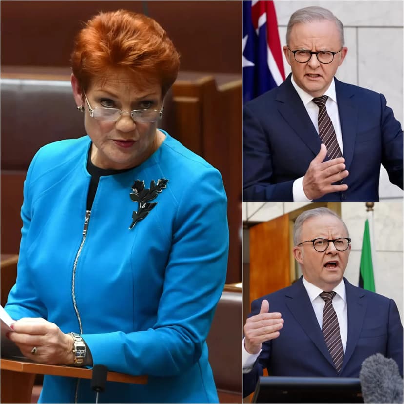 🚨BREAKING NEWS: A motion of reprimand has been filed against One Nation leader Pauline Hanson following her latest remarks about Muslims that have sparked a political storm in the Australian Parliament. Anthony Albanese immediately criticized the comments, arguing they risked increasing religious tensions and undermining Australia’s multicultural values. He threatened to remove her from office as a deterrent, stating that Parliament has a responsibility to draw clear lines when language targets religious communities. However, Hanson and her allies defended the remarks as part of a broader debate on immigration, security, and freedom of speech, asserting that such criticism tantamounts to political censorship. Then she made an eight-word statement, and her words went viral on social media… The full story is in the comments below 👇👇👇