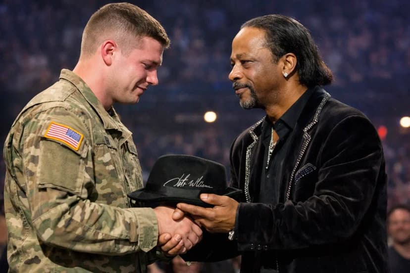 A YOUNG SOLDIER RAISED HIS HAND IN SALUTE. KATT WILLIAMS DID SOMETHING THAT WAS NEVER IN THE SCRIPT.
