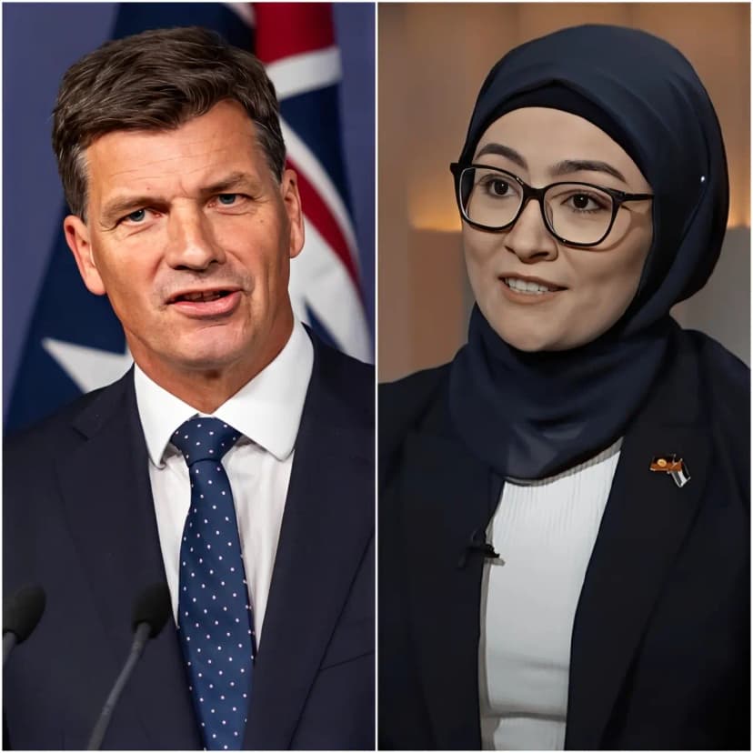 🚨“SAY ONE MORE STUPID WORD, OLD BOY, AND I’LL MAKE A FOOL OF YOU ON NATIONAL TELEVISION,” Fatima Payman shot back across the chamber, her voice cutting through the air like a razor-sharp blade. The senators held their breath as she leaned in, a smirk playing on her lips as if she were mere moments from shredding Angus Taylor’s dignity in front of the entire country.