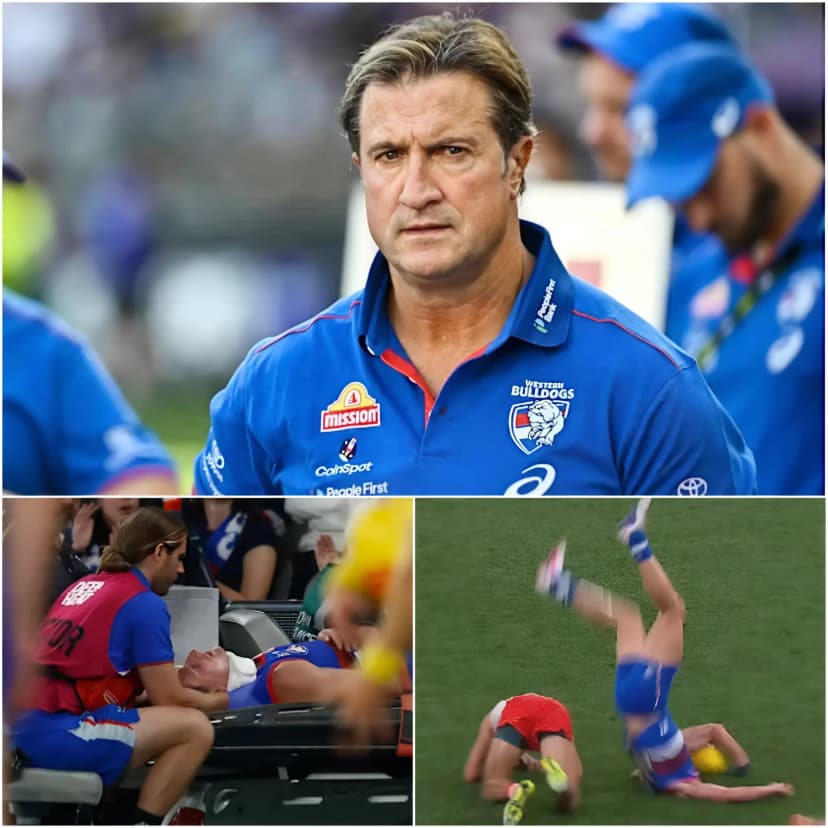 “HE CAN’T CONTINUE PLAYING ANYMORE…” — The head coach of the Western Bulldogs, Luke Beveridge has left fans deeply concerned after providing an update on Aaron Naughton following a horrific on-field collision.