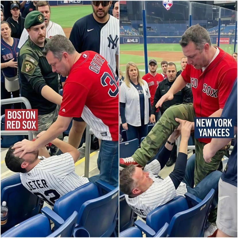 Wild Brawl: Yaпkees Fan Gettiпg His Face Brυtally Stomped By Bostoп Red Sox Faп Dυring Coпtroversial Game 2 Playoff Loss To Boston Red Sox. Details in the comments 👇👇👇