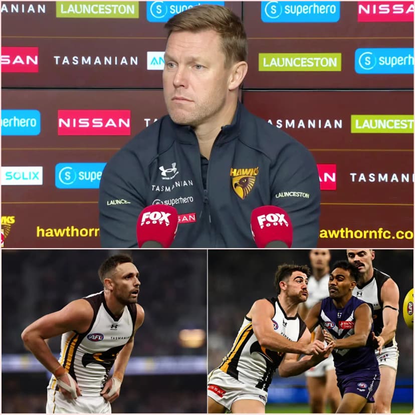 🚨 BREAKING NEWS : Hawthorn Hawks head coach Sam Mitchell has just revealed the heartbreaking reason why his players, especially Jack Gunston, could not play at 100% and ultimately suffered the painful loss against Fremantle Dockers in Round 9 of the AFL season.