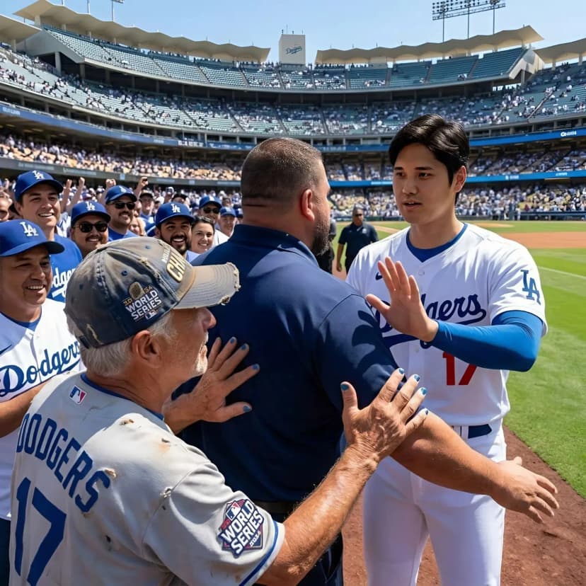 ecurity personnel were about to block him, but Shohei Ohtani – the two-way superstar of the Los Angeles Dodgers